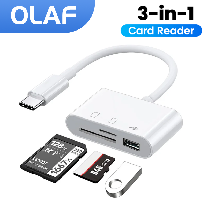 Microsd Card Tablet - 3in-1 Type-C قارئ بطاقات OTG SD