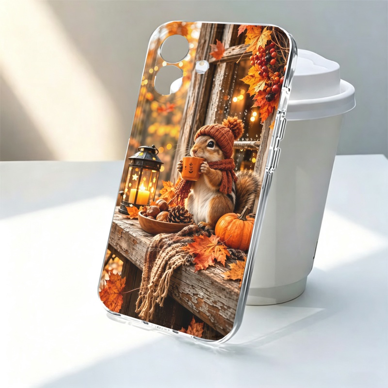Apple Iphone 15 Pro Max - غطاء هاتف سيليكون بتصميم حيوان السنجاب