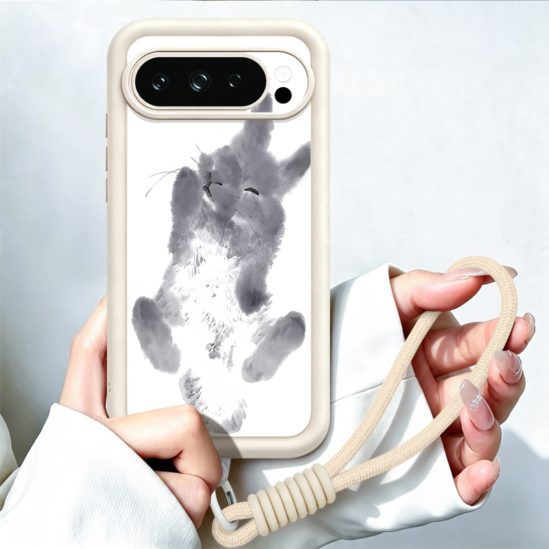 Google Pixel 9 - غطاء هاتف مع حزام معصم لجوجل