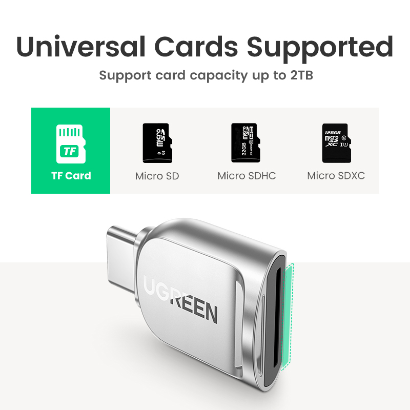 UGREEN قارئ بطاقة USB-C إلى ما - مراجعة Microsd Card Tablet وسعره