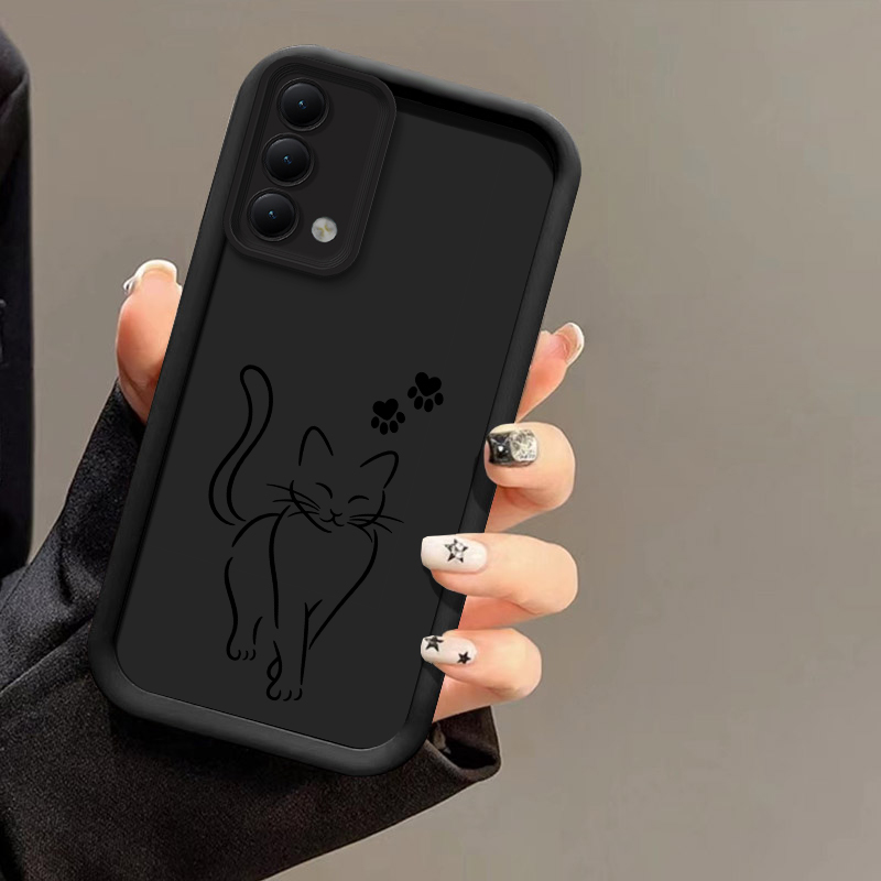 غطاء هاتف أسود بتصميم قطة لطيف - مراجعة Oppo A78 وسعره