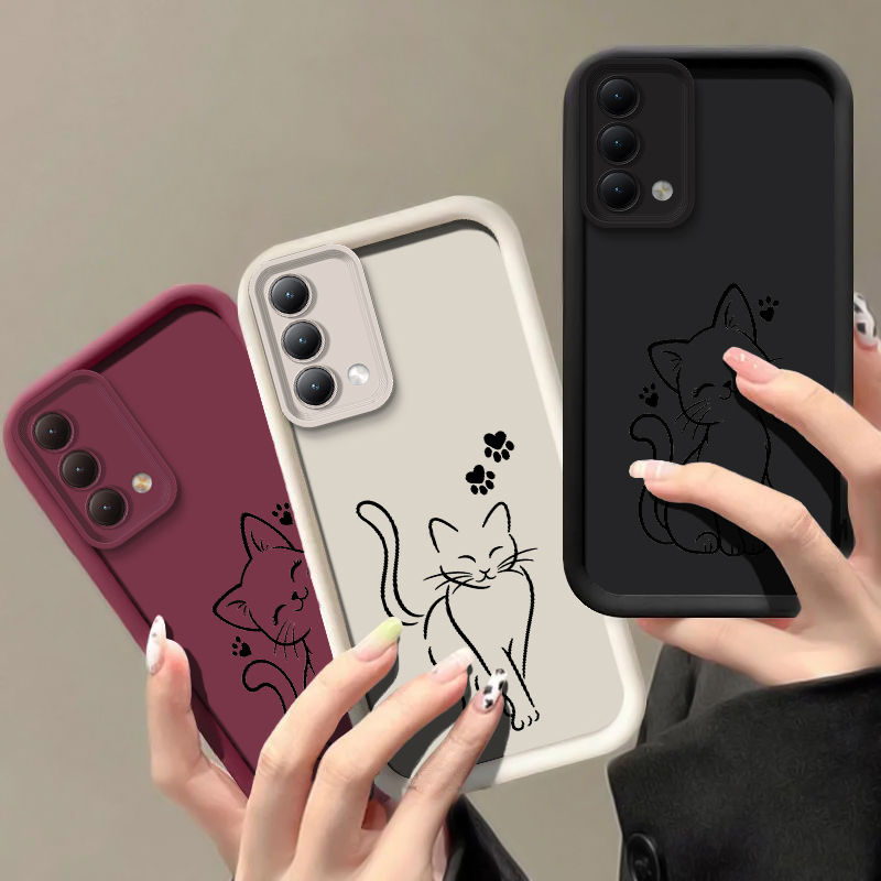 غطاء هاتف أسود بتصميم قطة لطيف - مراجعة Oppo A78 وسعره