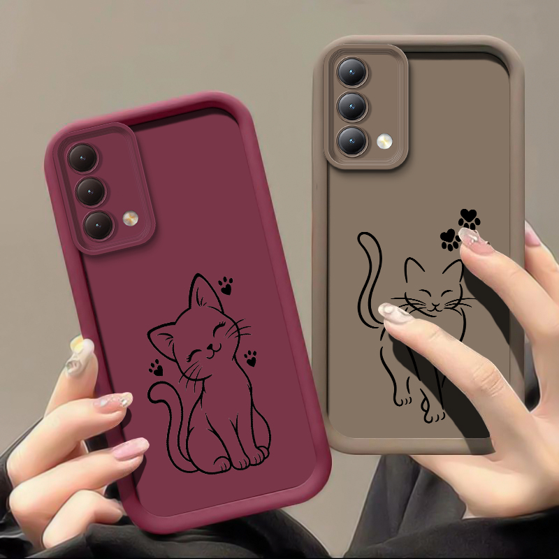 غطاء هاتف أسود بتصميم قطة لطيف - مراجعة Oppo A78 وسعره